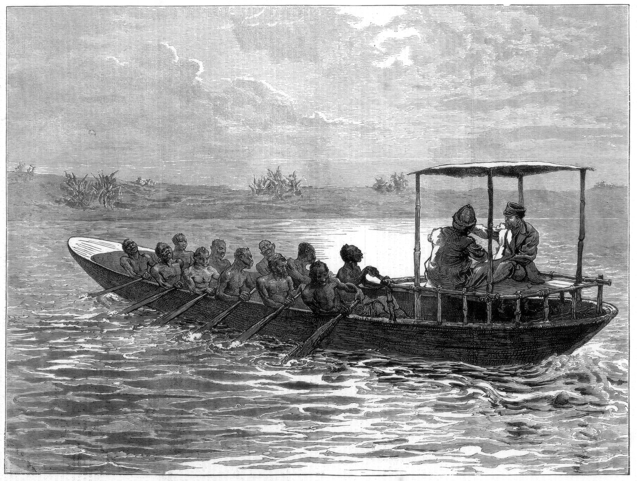 Livingstone e Stanley che vanno da Ujiji al fiume Rusizi, 1871 da Unbekannt