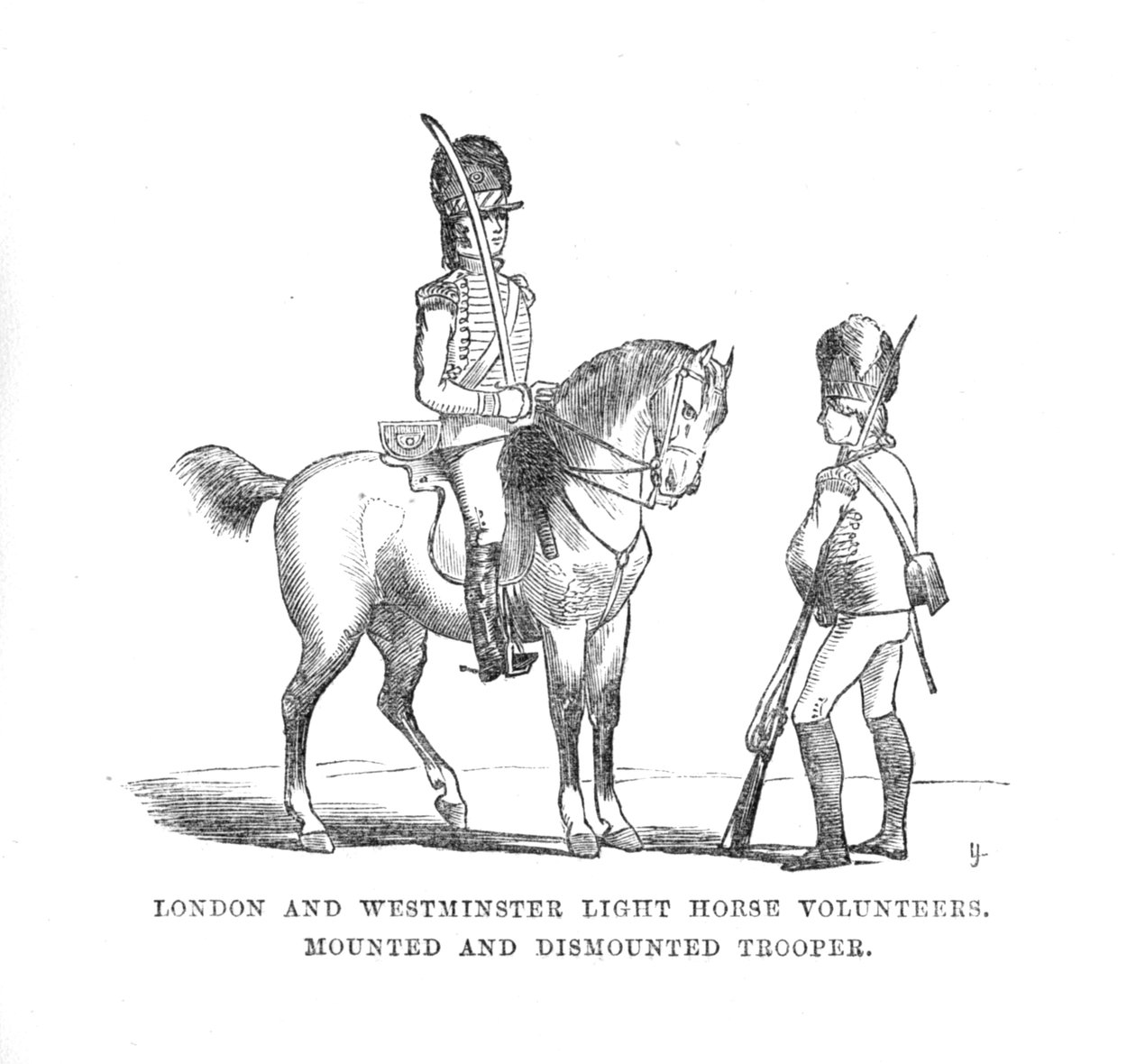 Volontari a cavallo e a piedi di Londra e Westminster, c1870 da Unbekannt