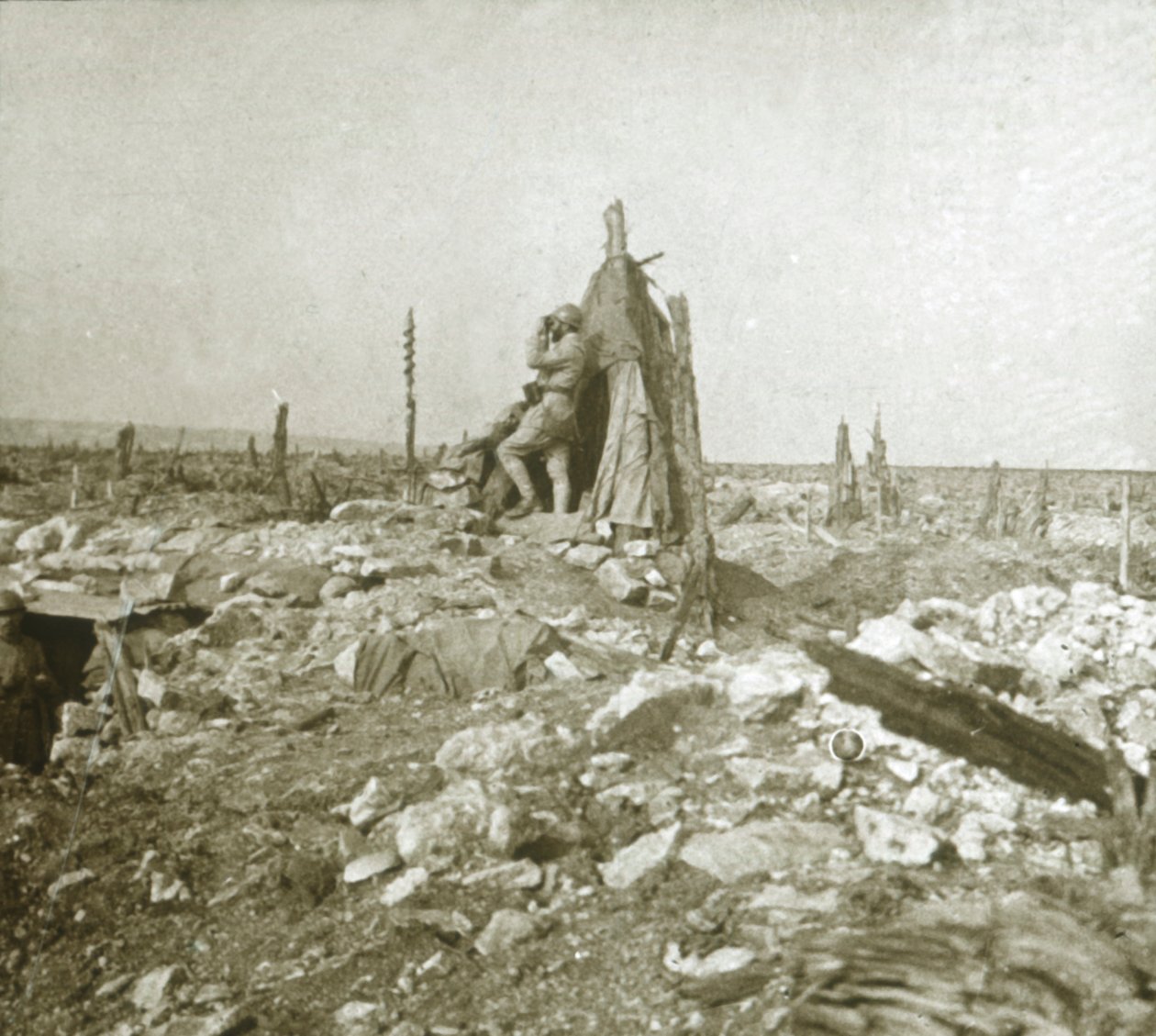 Posto di vedetta, Fort Vaux, Francia settentrionale, c1914-c1918 da Unbekannt
