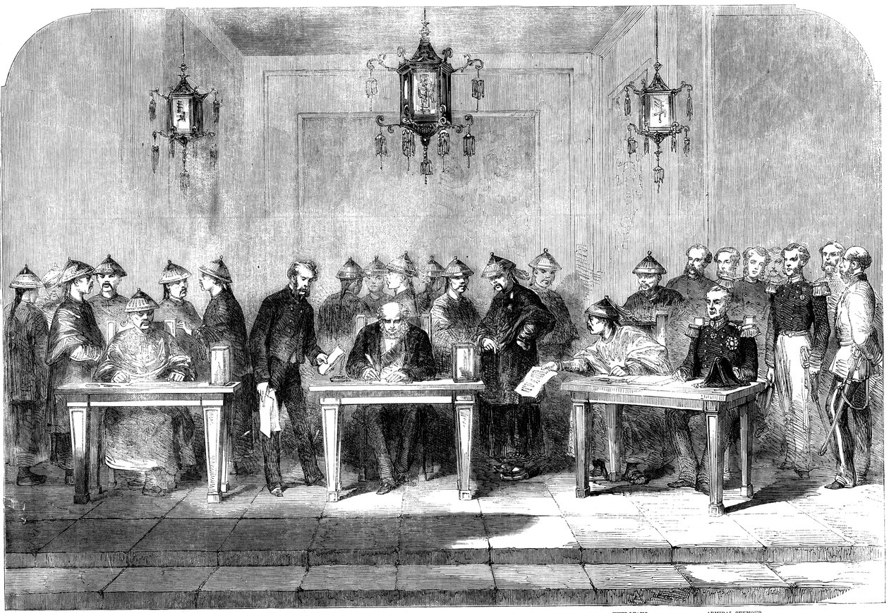 Lord Elgin firma il Trattato di Tainjin per porre fine alla Seconda Guerra dell