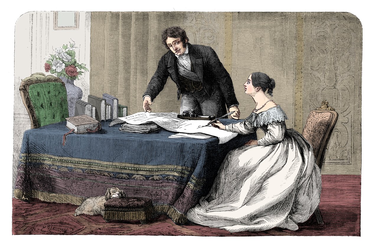 Lord Melbourne istruisce la giovane Regina Vittoria da Unbekannt