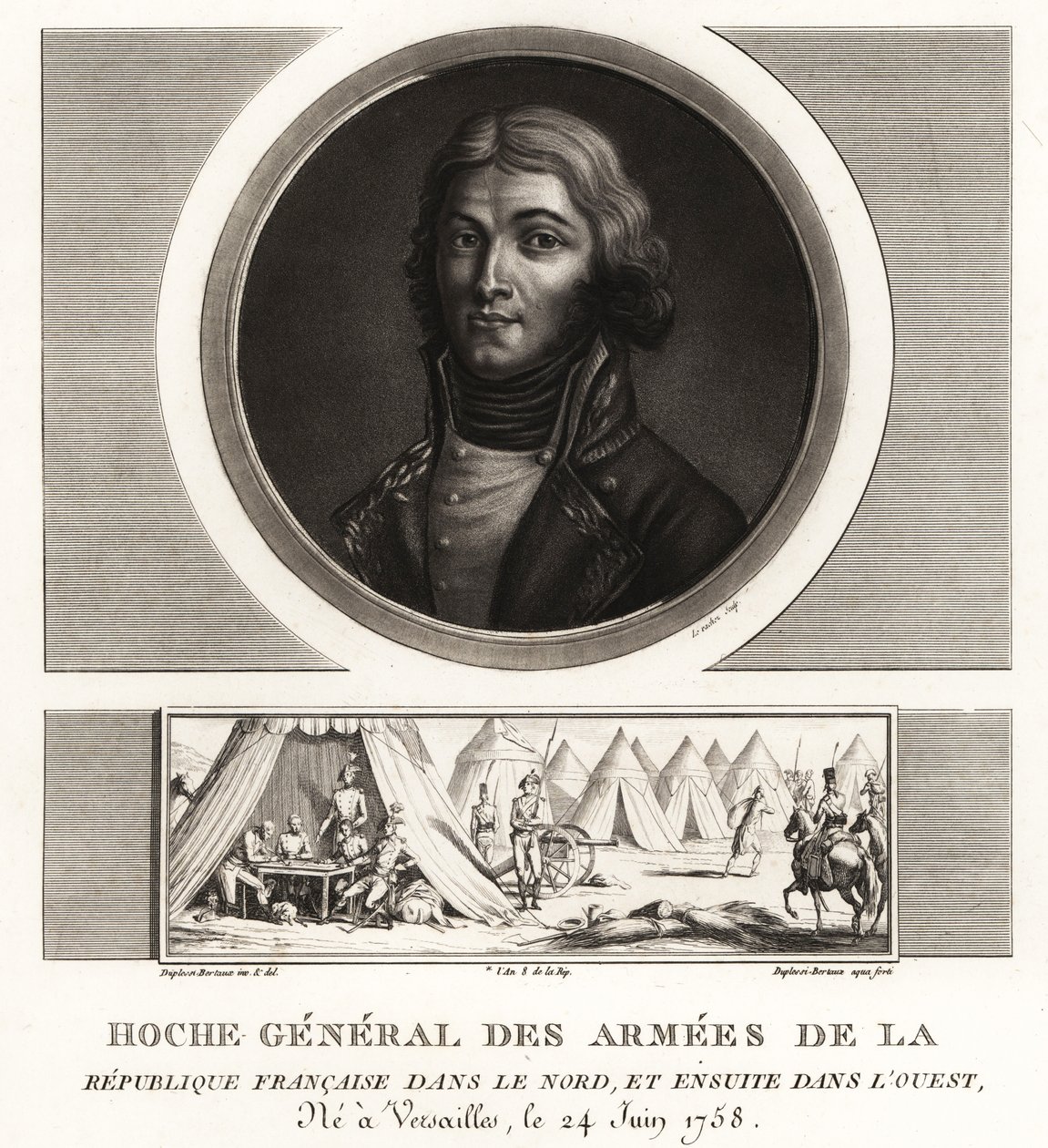 Louis Lazare Hoche, Generale Rivoluzionario delle Armate della Repubblica Francese, morto a Wetzlar nel 1797 da Unbekannt