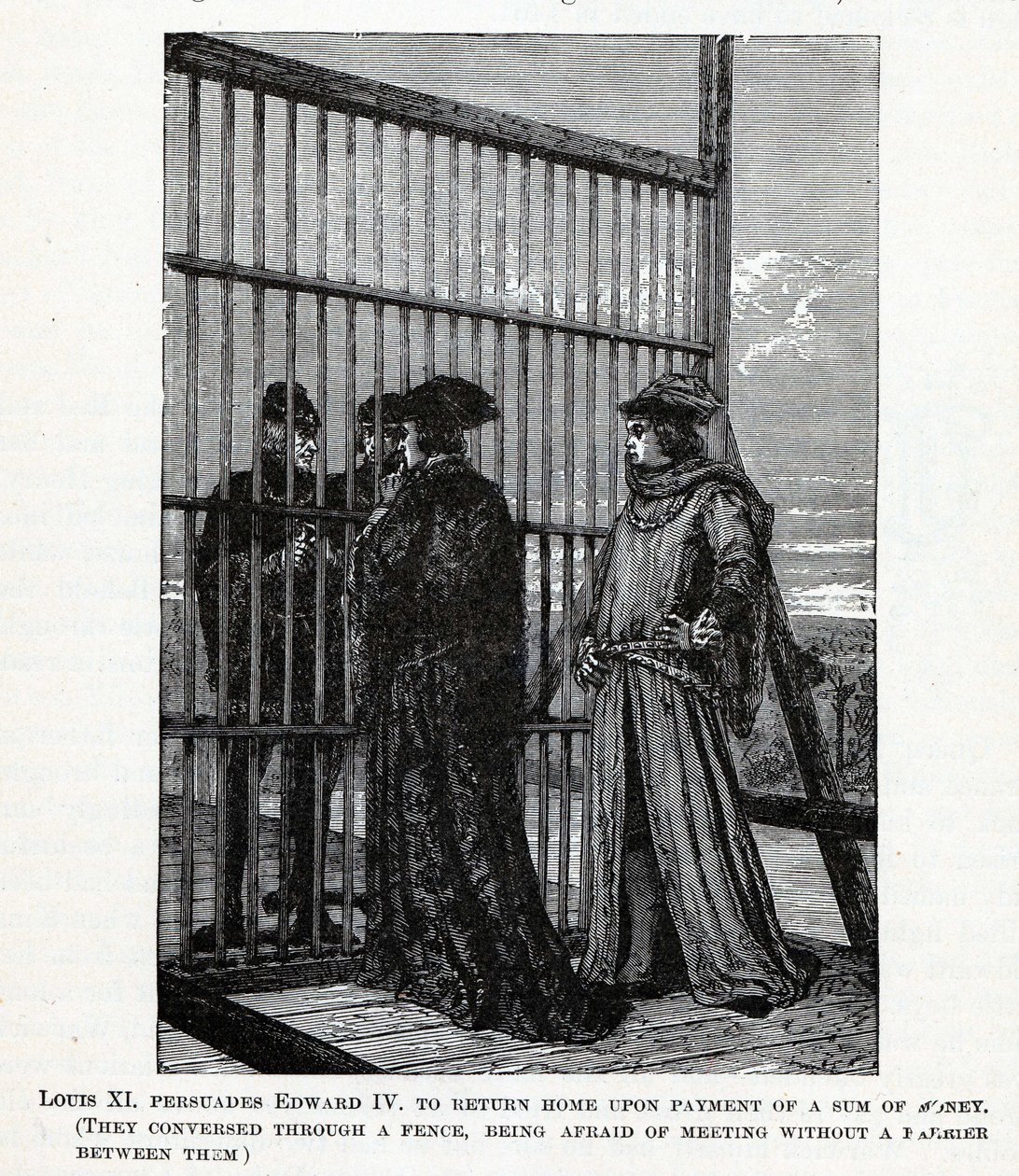 Luigi XI persuade Edoardo IV a tornare a casa con una somma di denaro da Unbekannt