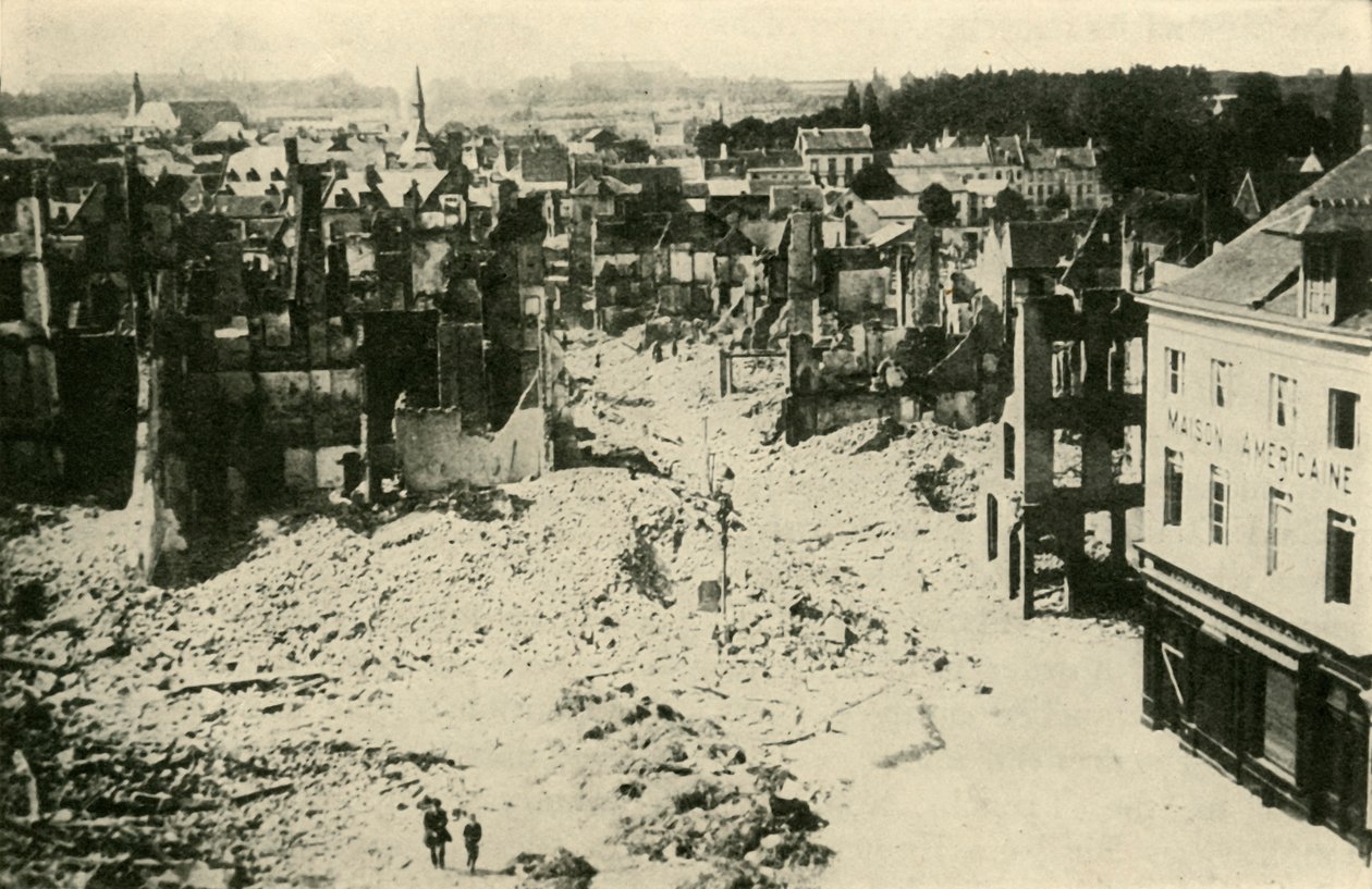 Lovanio dopo il Bombardamento Tedesco: una parte della città devastata da Unbekannt