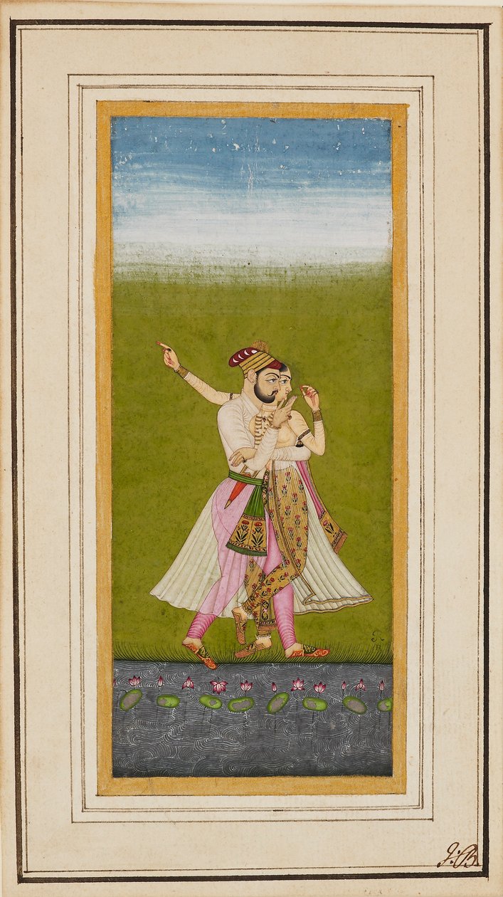 Amanti presso uno stagno di loto, c1700 da Unbekannt