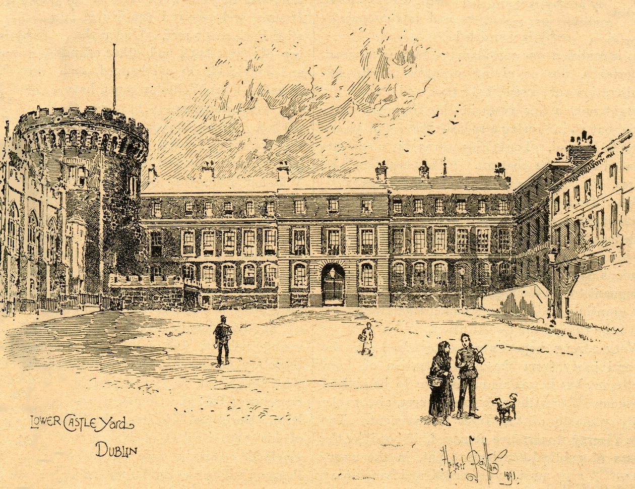 Lower Castle Yard, Dublino, Irlanda, c1890 da Unbekannt
