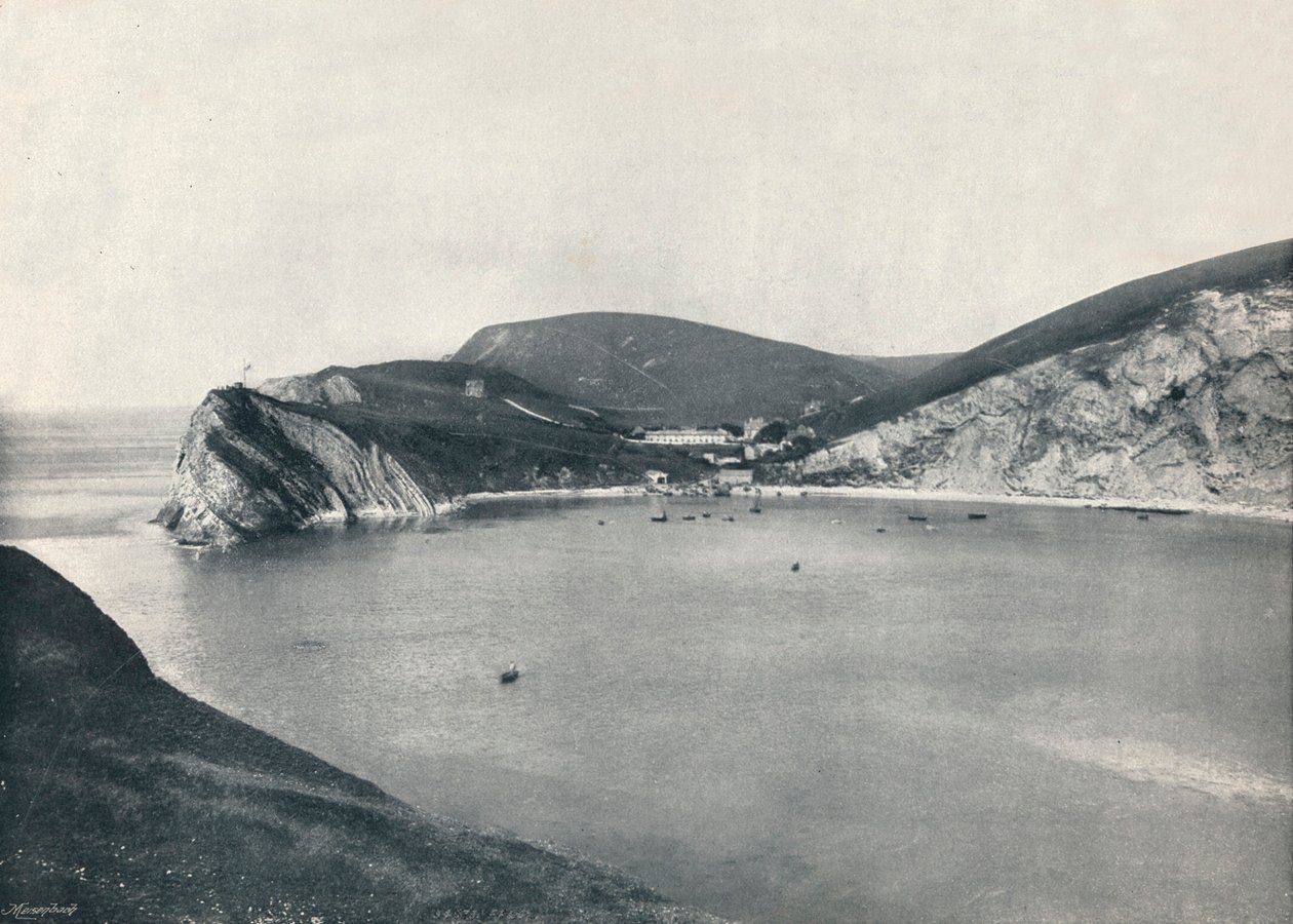 Lulworth - Lulworth Cove e Villaggio, 1895 da Unbekannt