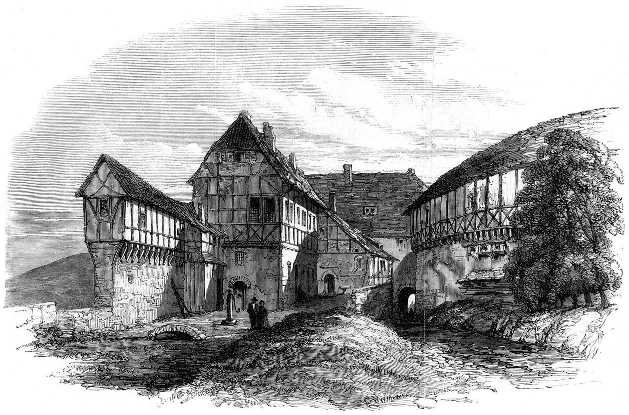 Casa di Lutero al Castello di Wartburg, Eisenach, Germania, 1862 da Unbekannt