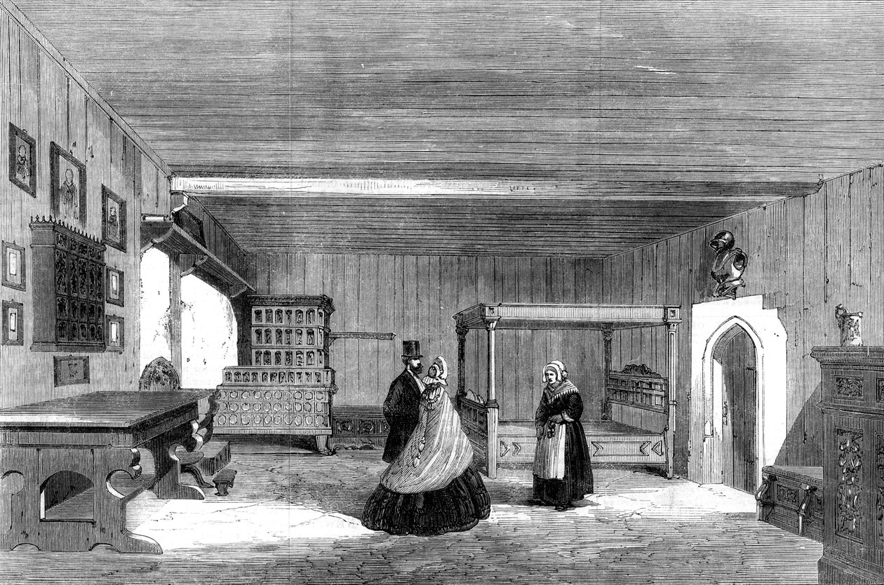 Stanza di Lutero al Castello di Wartburg, Eisenach, Germania, 1862 da Unbekannt