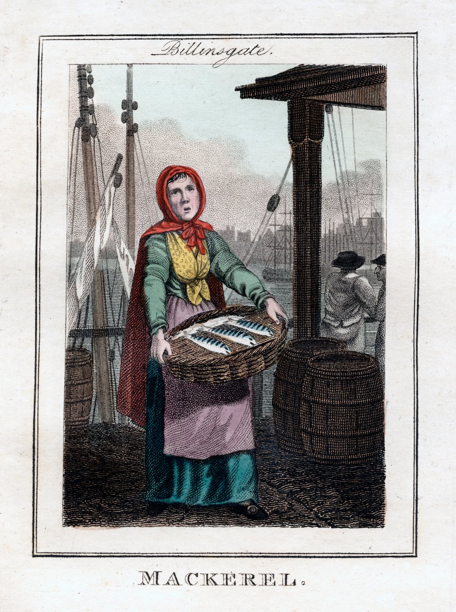 Sgombri, Billingsgate, Londra, 1805 da Unbekannt