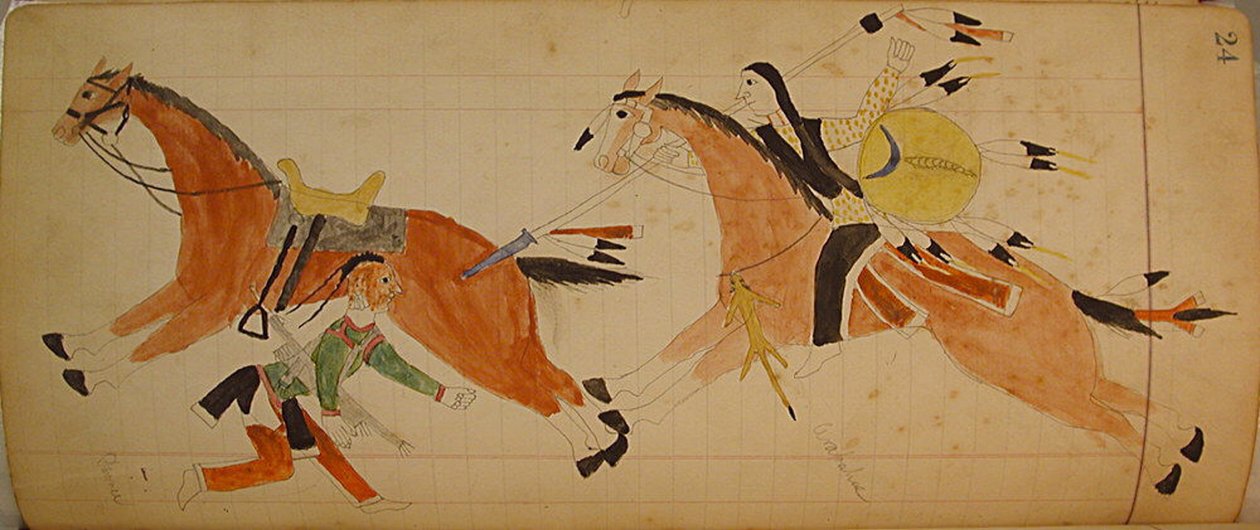 Maffet Ledger: Due indiani con cavalli, ca. 1874-81 da Unbekannt