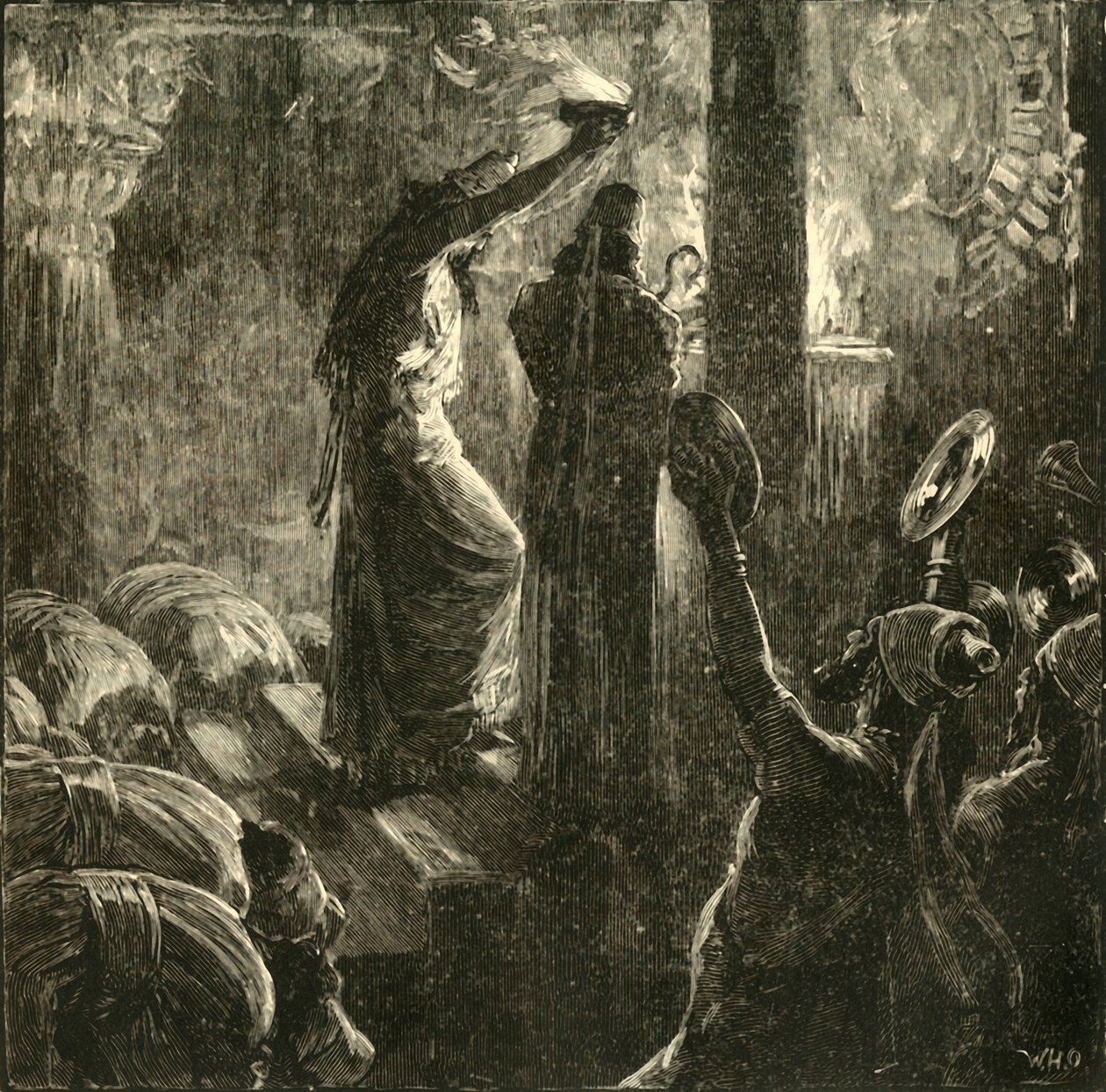 Magi intorno al fuoco sacro, 1890 da Unbekannt