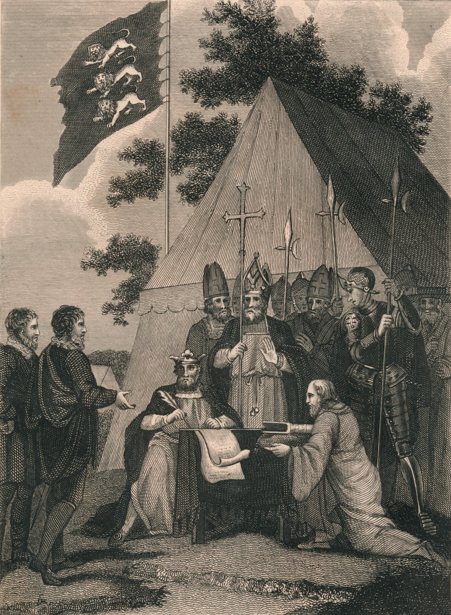 Magna Carta firmata da Re Giovanni, 1215, XIX secolo da Unbekannt