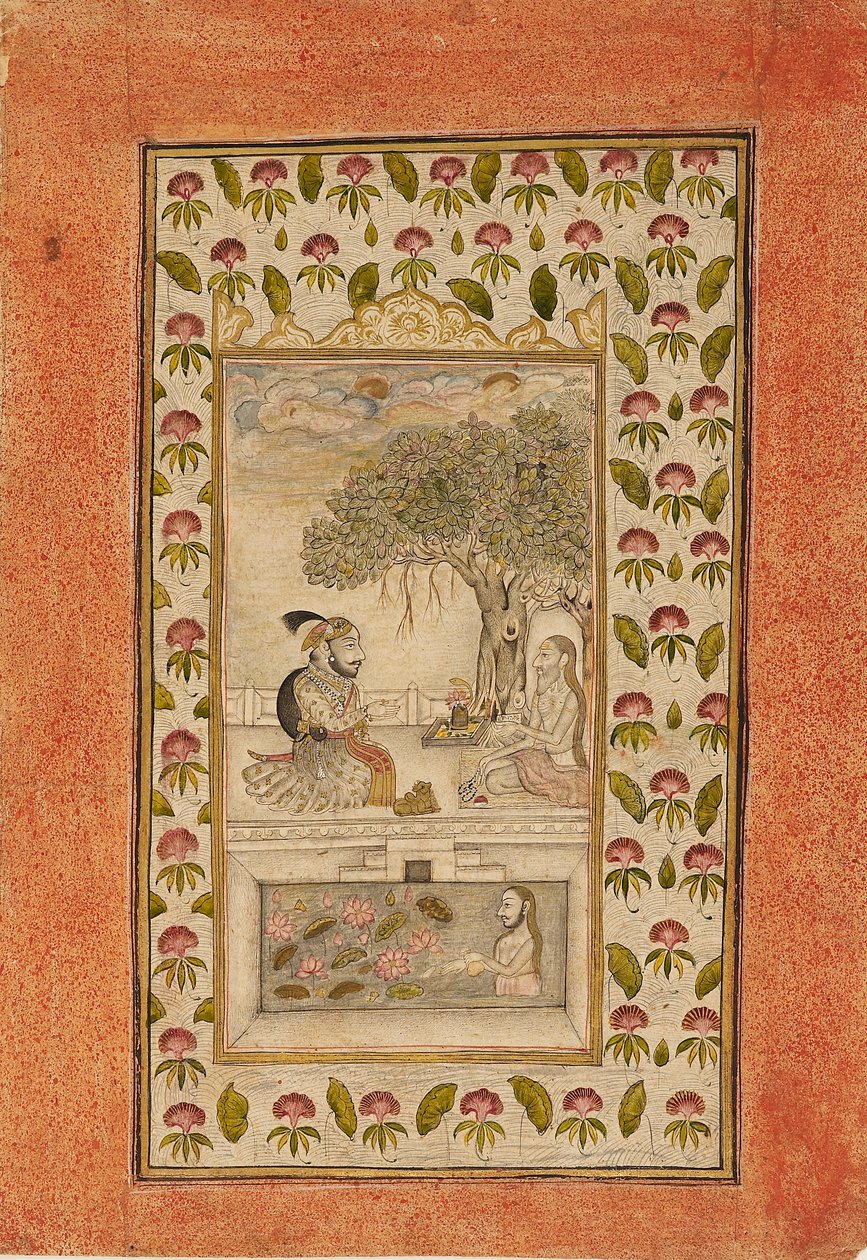 Maharana Sangram Singh II che visita un yogi, 1710-1715 da Unbekannt