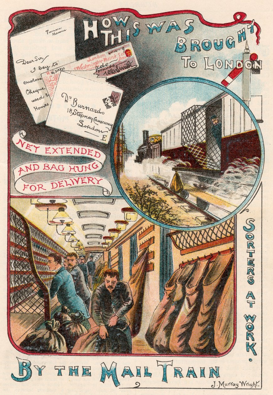 Treno postale che trasporta lettere a Londra dalle città della Gran Bretagna, c. 1900 da Unbekannt