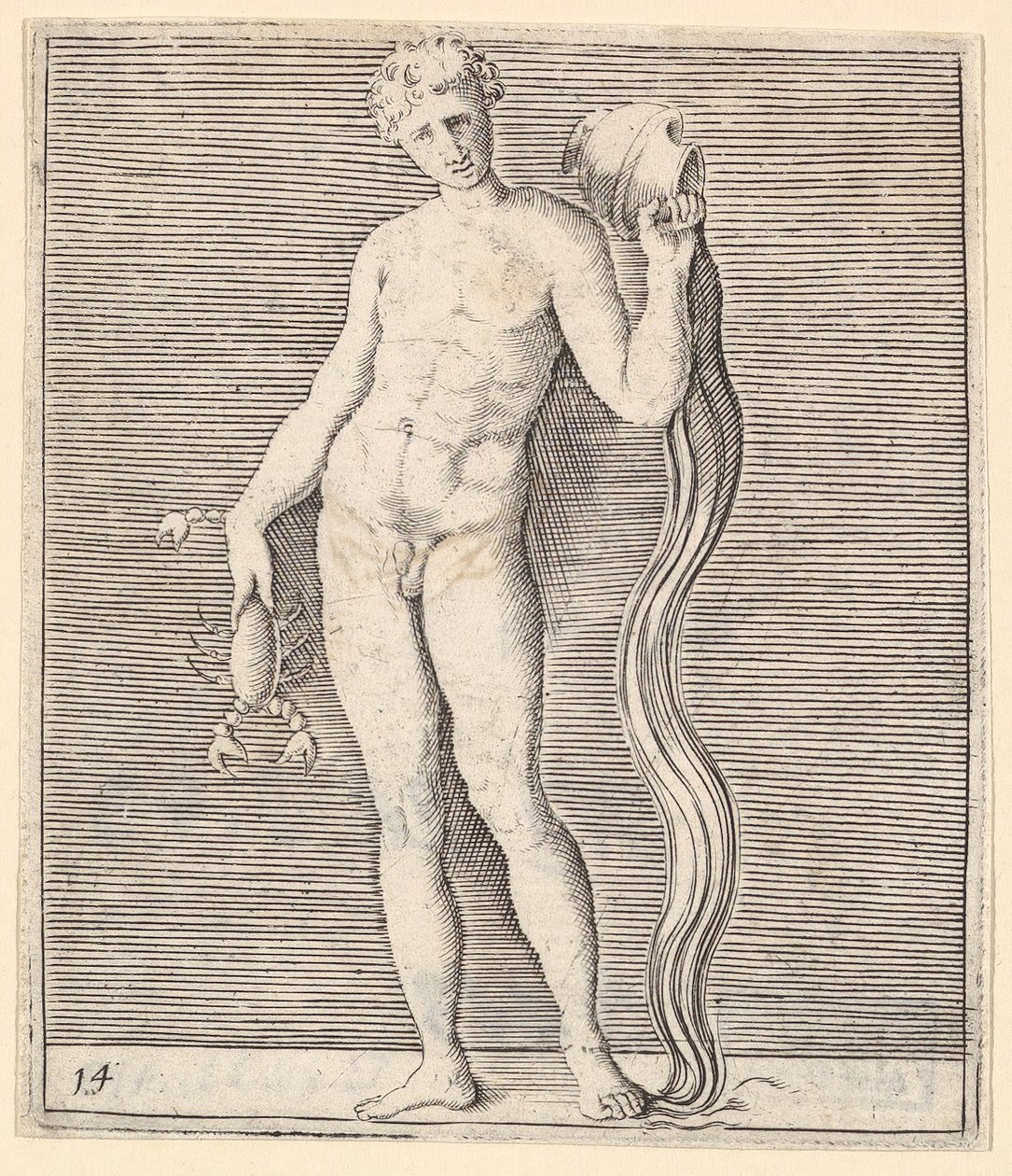 Uomo con Gambero e Urna d