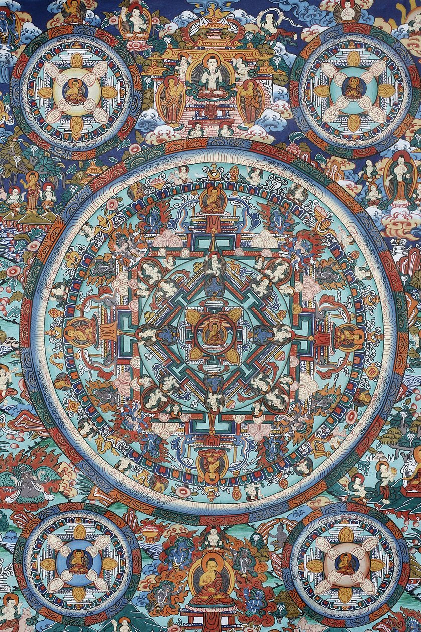 Mandala su un thangka tibetano, Bhaktapur, Nepal da Unbekannt