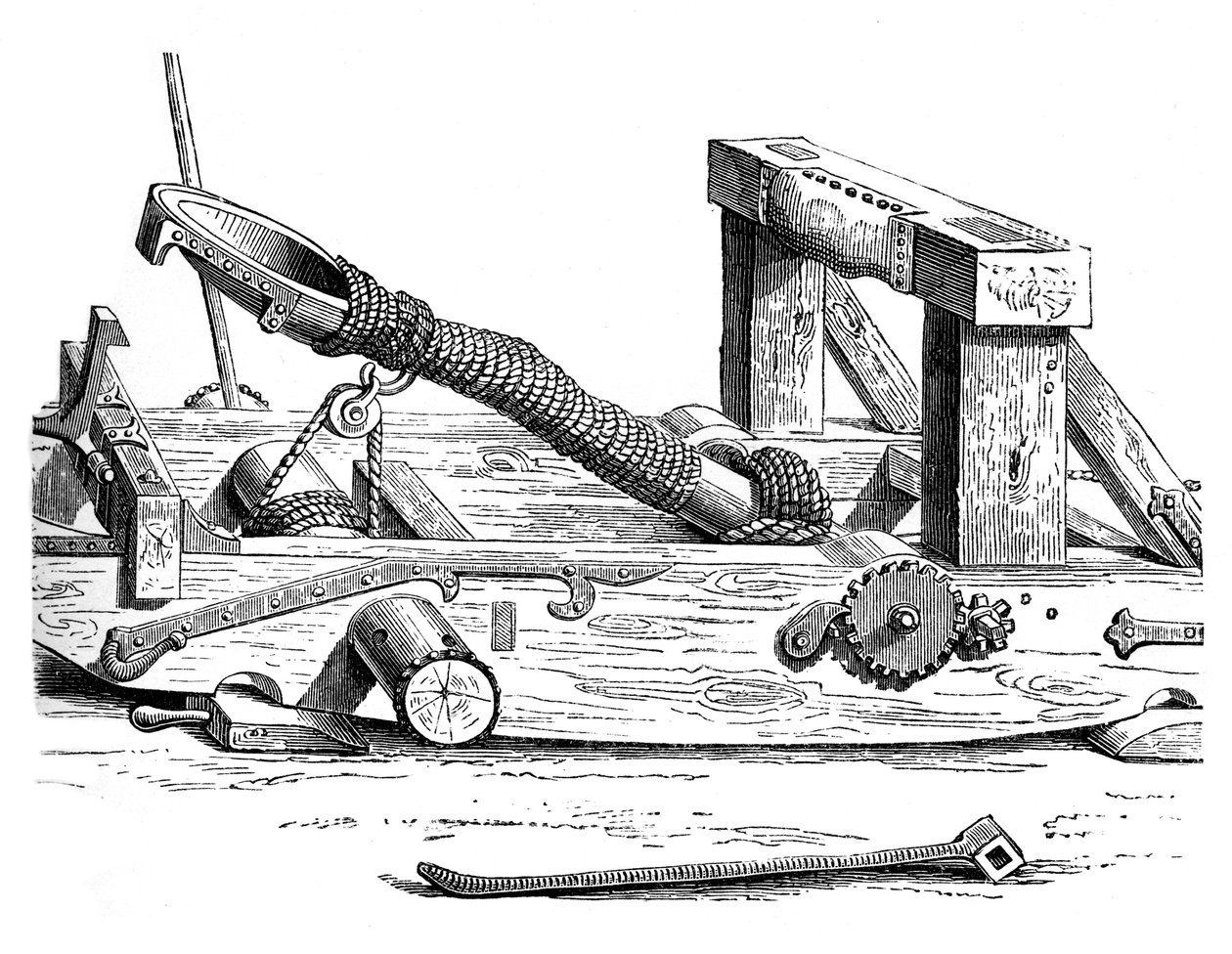 Mangonel, una macchina da guerra del XV secolo, 1870 da Unbekannt
