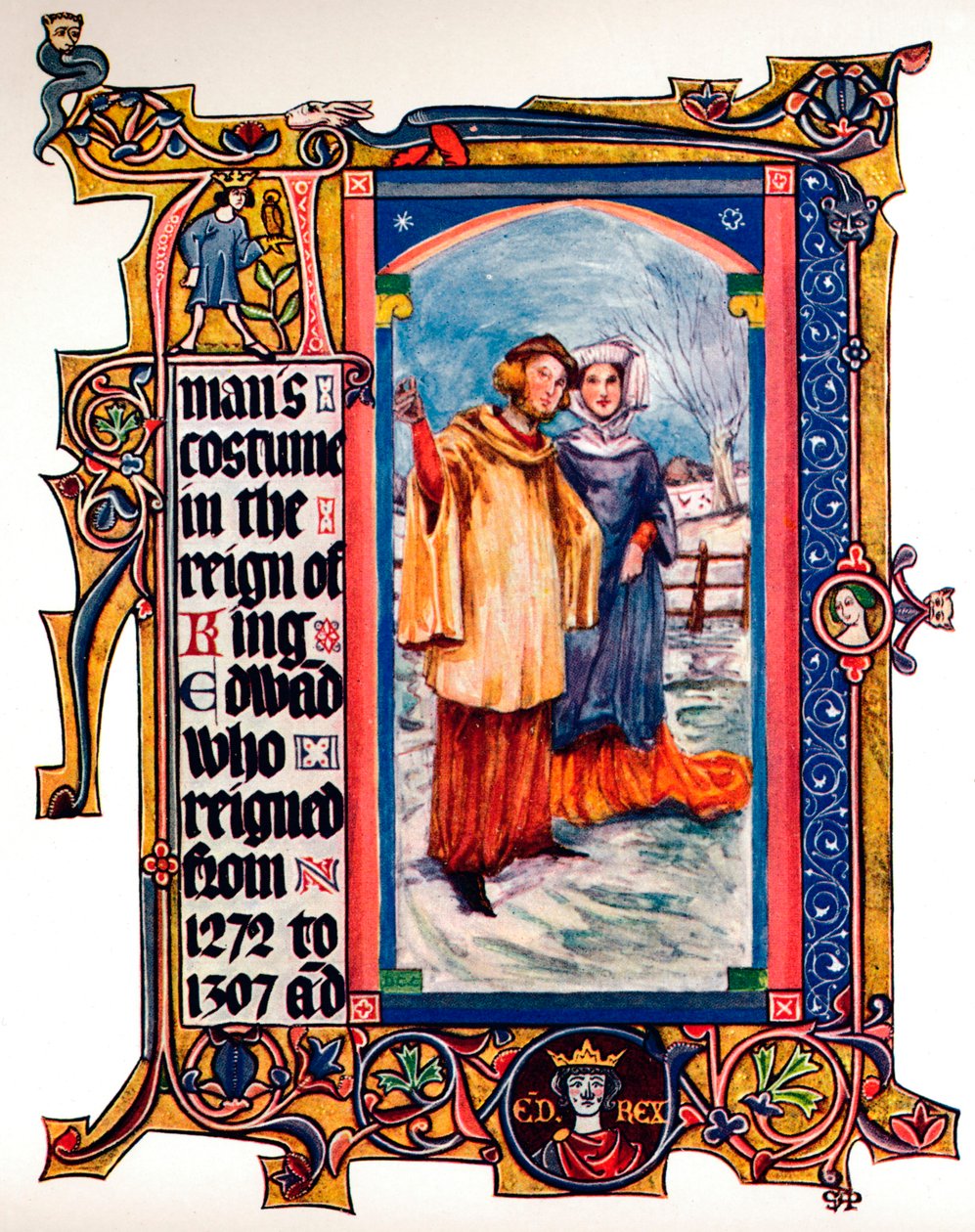 Costume maschile nel regno di Re Edoardo I, 1909 da Unbekannt