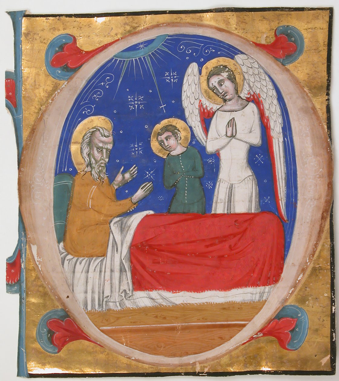 Illustrazione del manoscritto con Tobia, Tobia e l