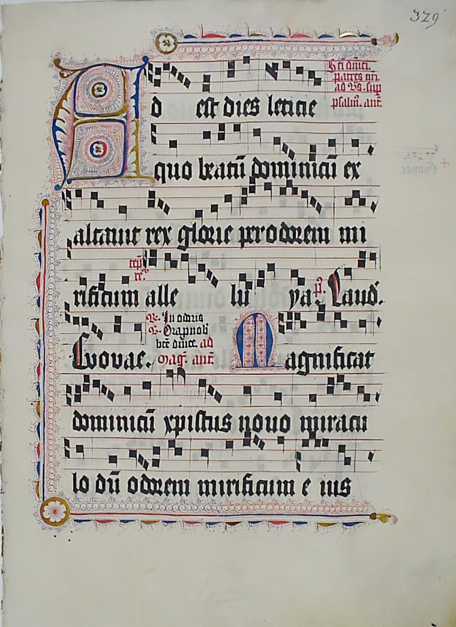 Foglio di manoscritto con iniziale A, da un antifonario, tedesco, secondo quarto del XV secolo da Unbekannt
