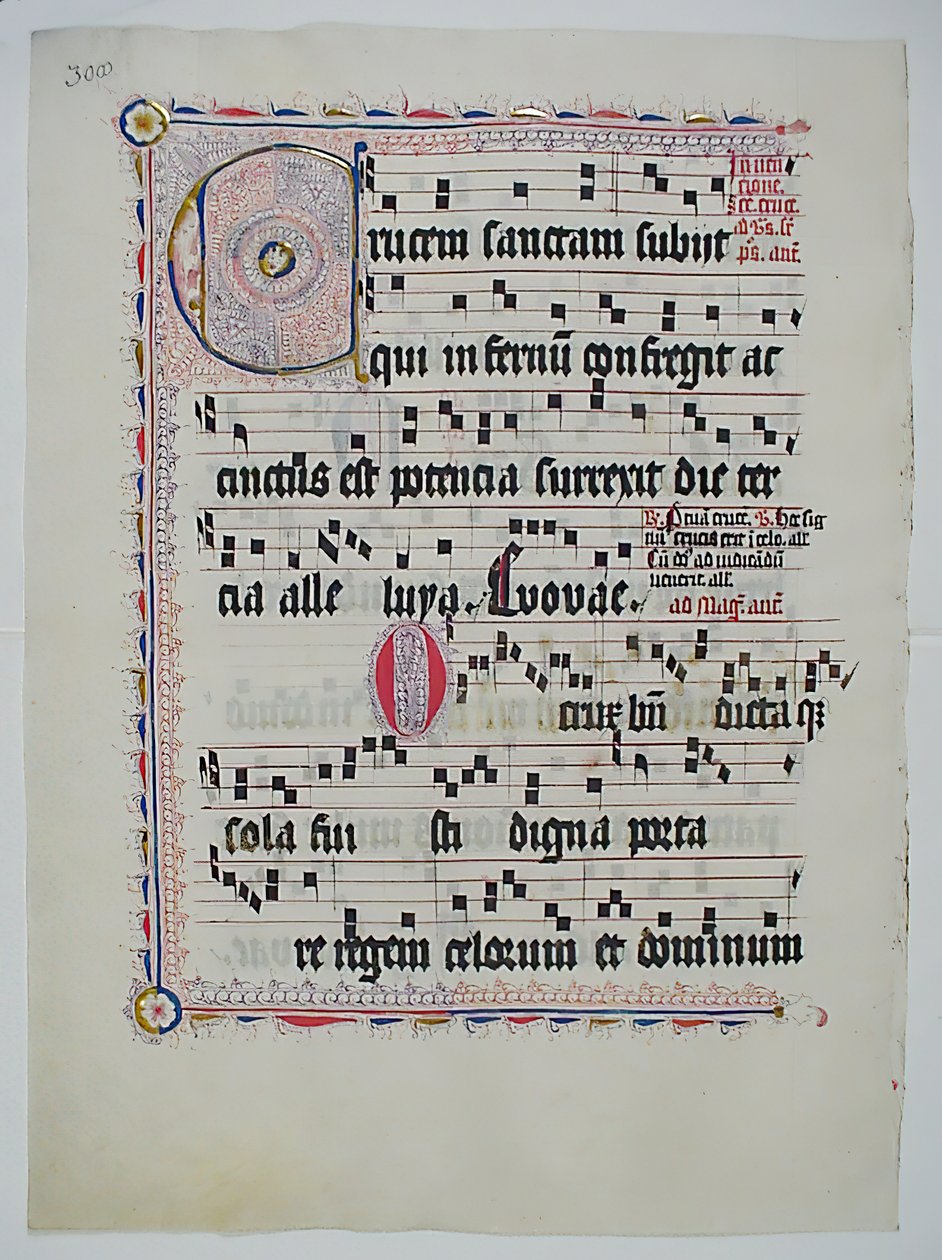 Foglio di manoscritto con iniziale C, da un Antifonario, tedesco, secondo quarto del XV secolo da Unbekannt