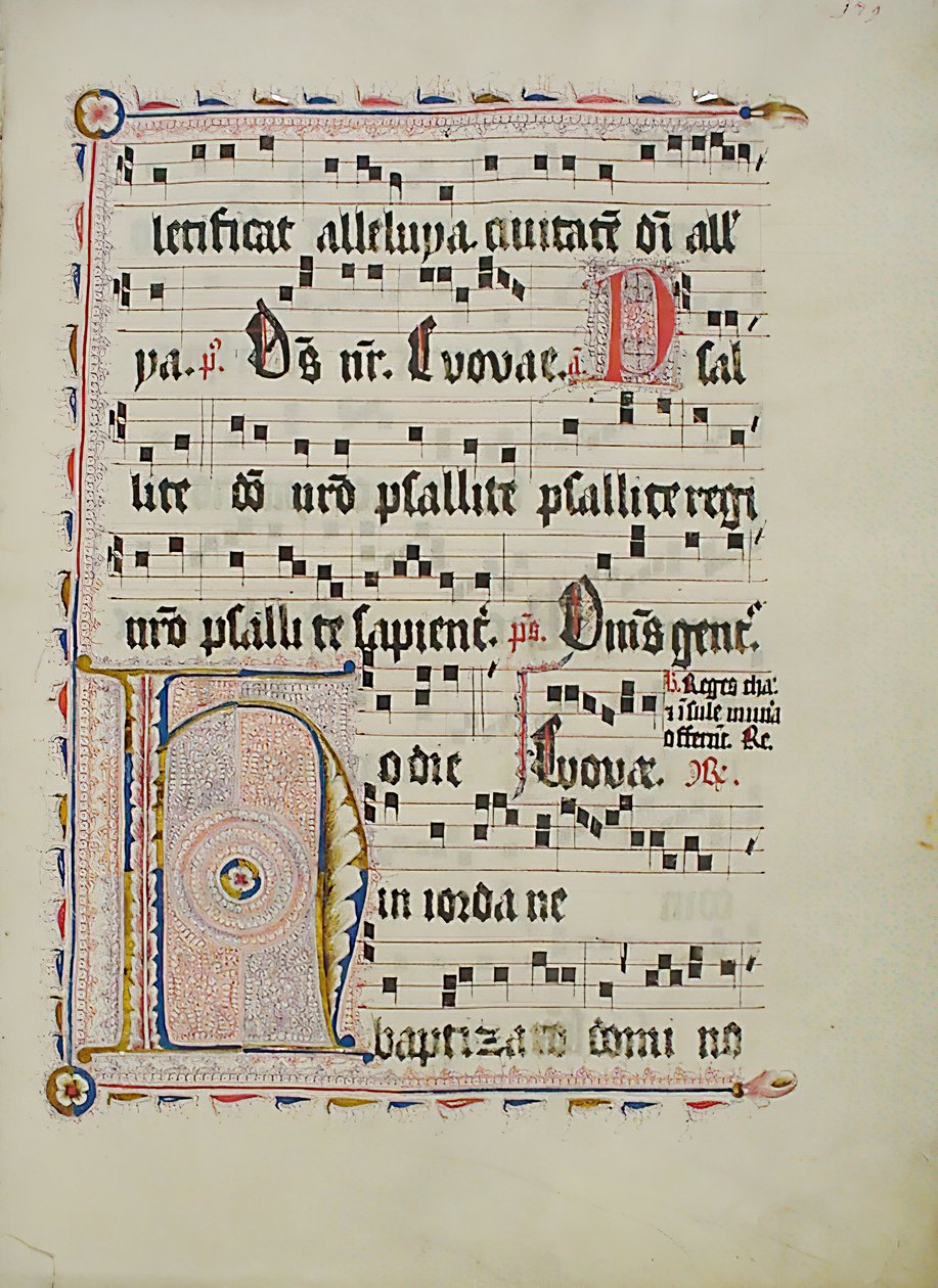 Foglio di manoscritto con iniziale H, da un antifonario, tedesco, secondo quarto del XV secolo da Unbekannt