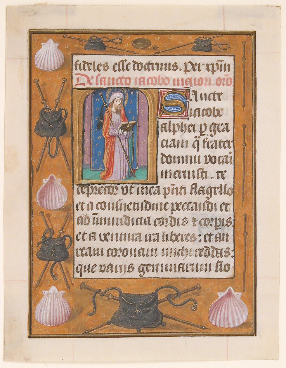 Foglio di manoscritto con San Giacomo il Maggiore da Unbekannt