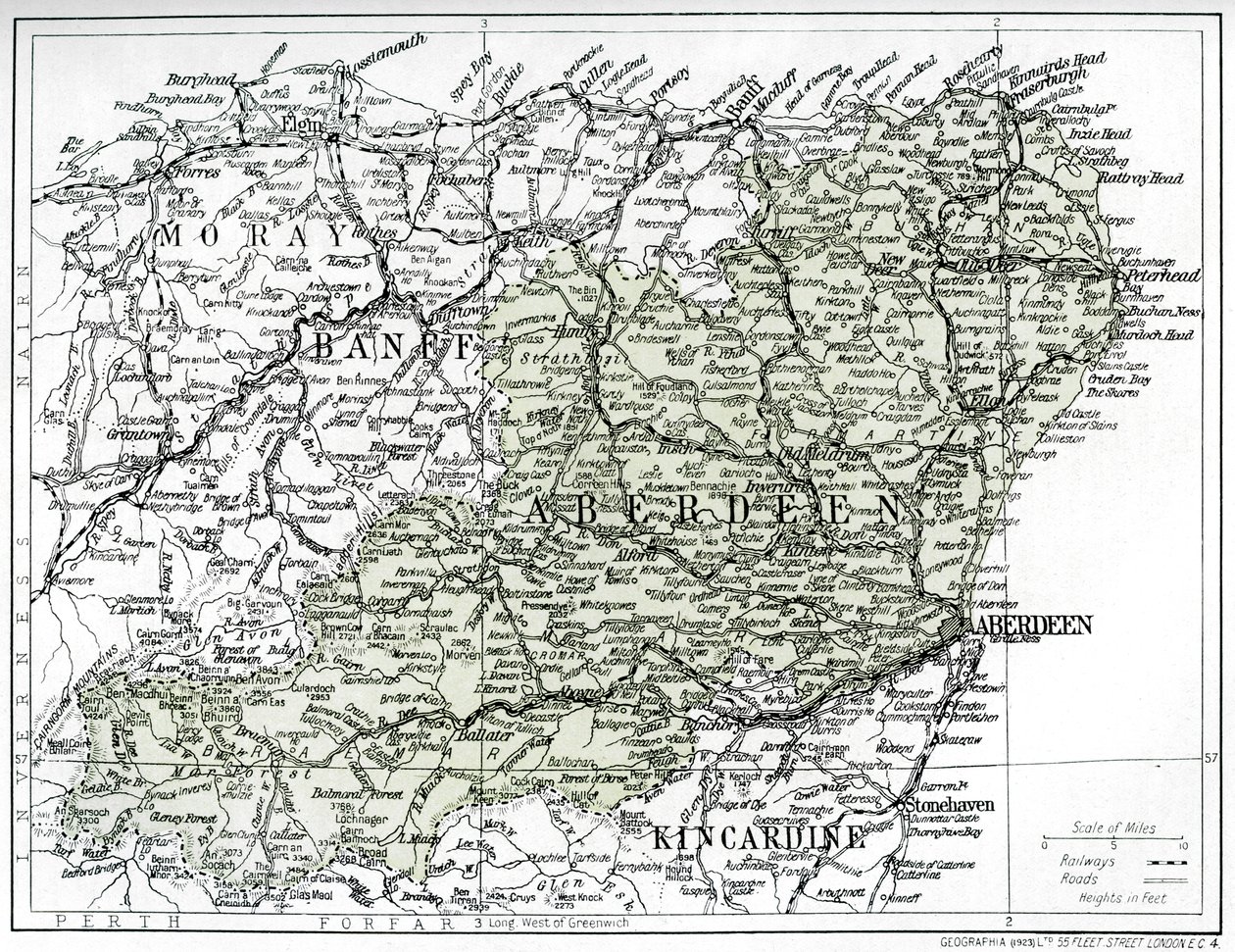 Mappa di Aberdeenshire, 1924-1926 da Unbekannt