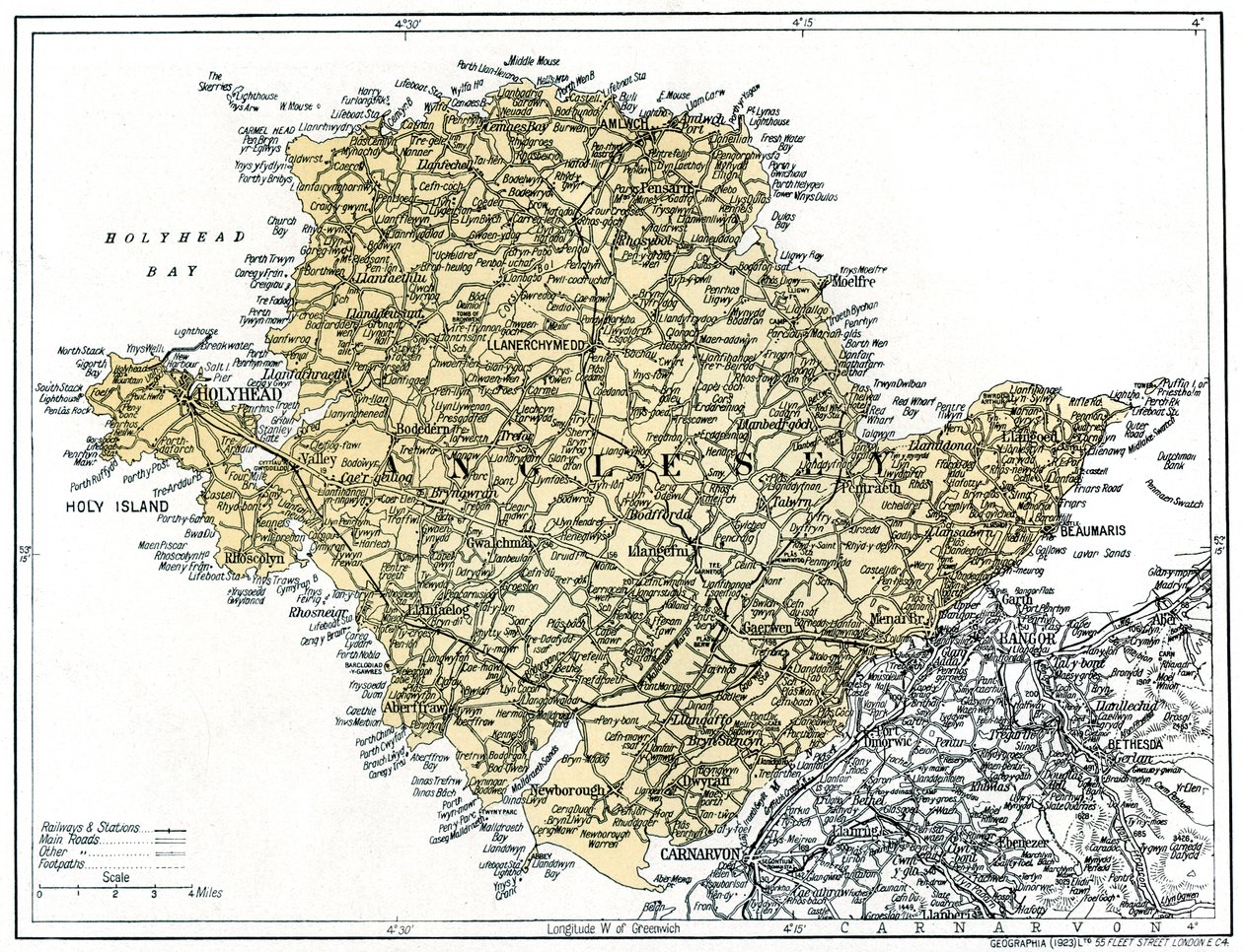 Mappa di Anglesey, 1924-1926 da Unbekannt