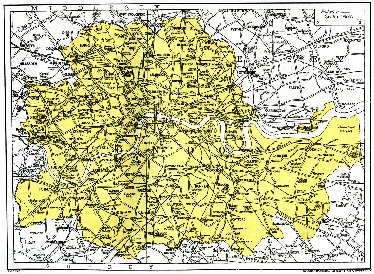 Mappa di Londra da Unbekannt