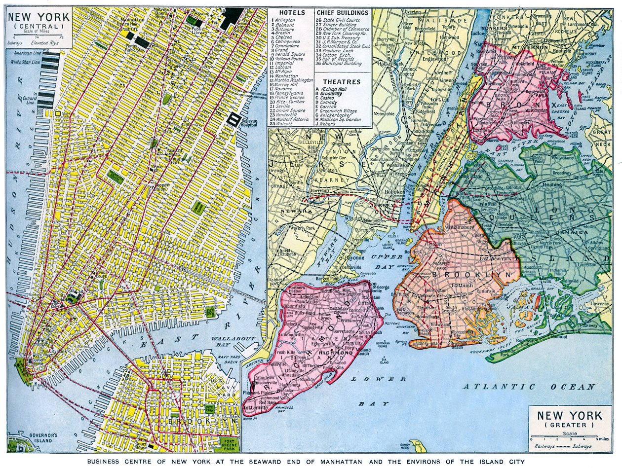 Mappa di New York City, USA da Unbekannt