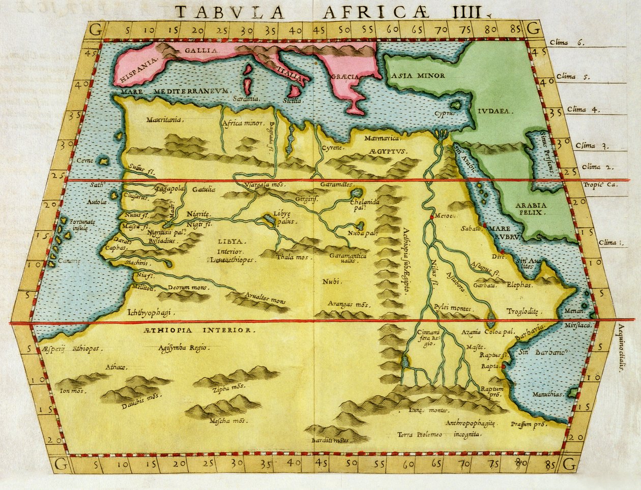 Mappa del Nord Africa, c1580 da Unbekannt