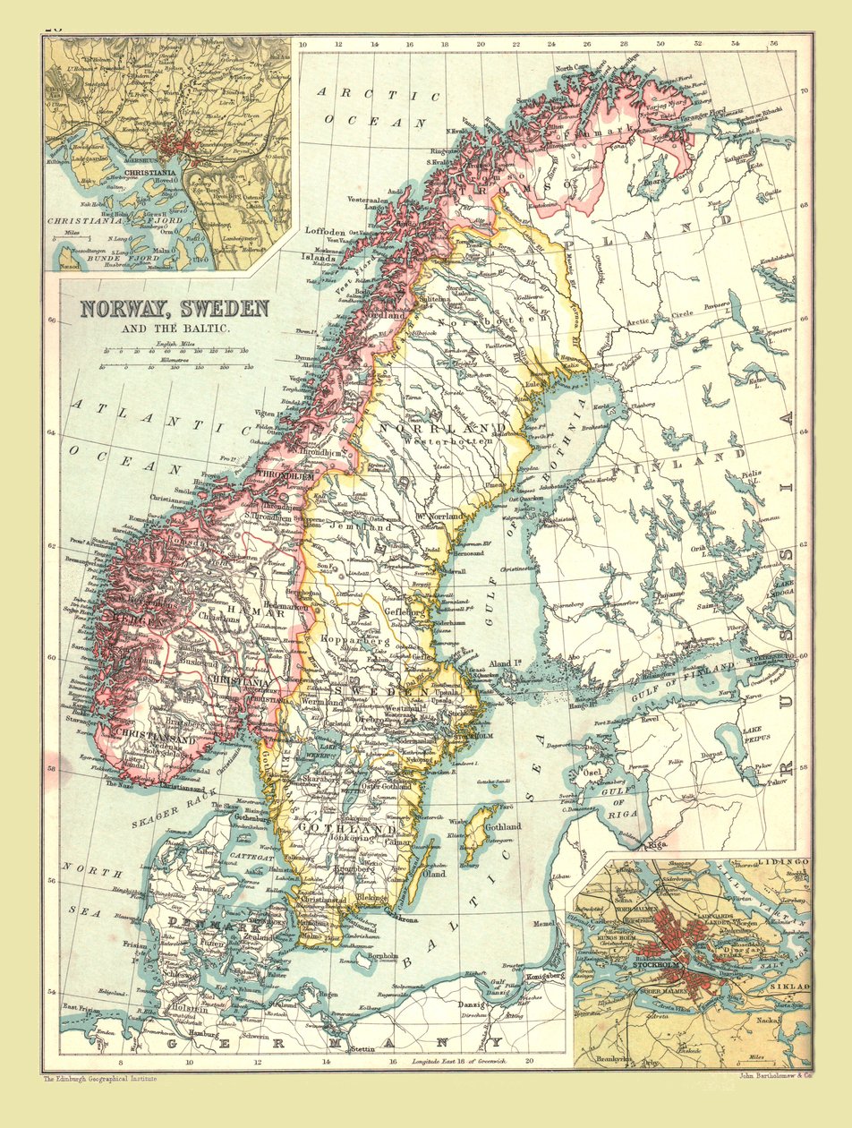 Mappa di Norvegia e Svezia da Unbekannt