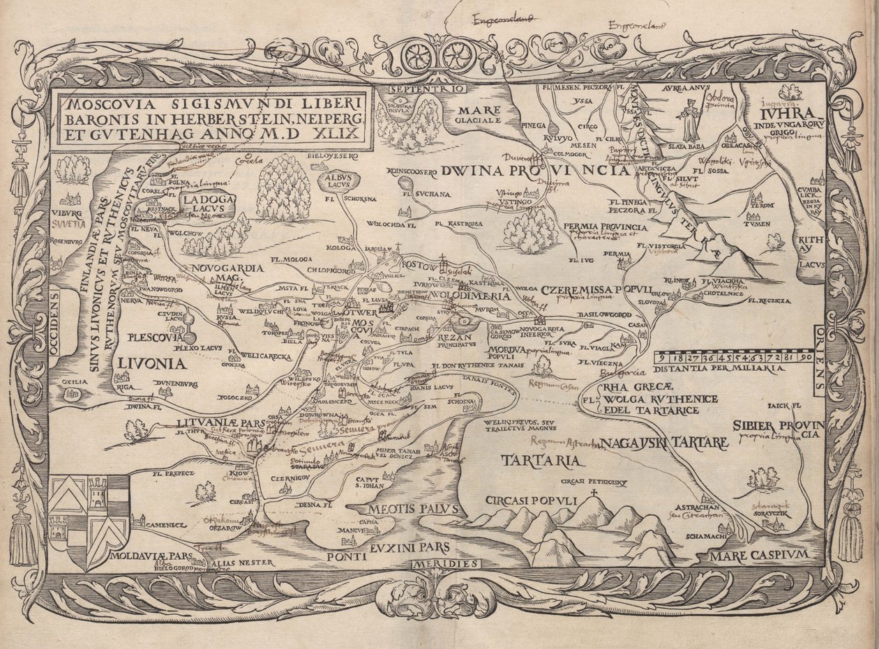 Mappa della Russia Da: Rerum Moscoviticarum commentarii.., 1556 da Unbekannt