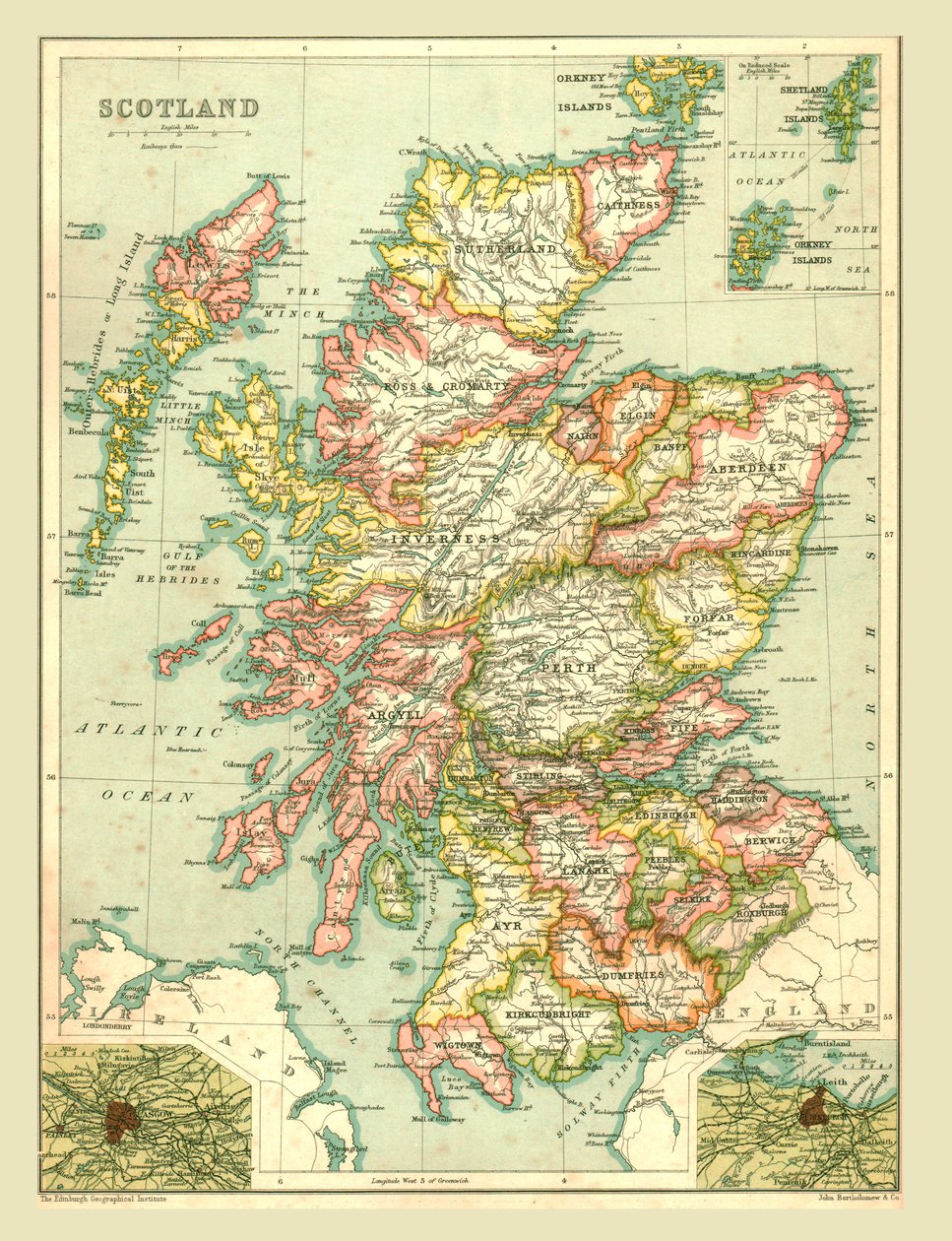 Mappa della Scozia, 1902 da Unbekannt