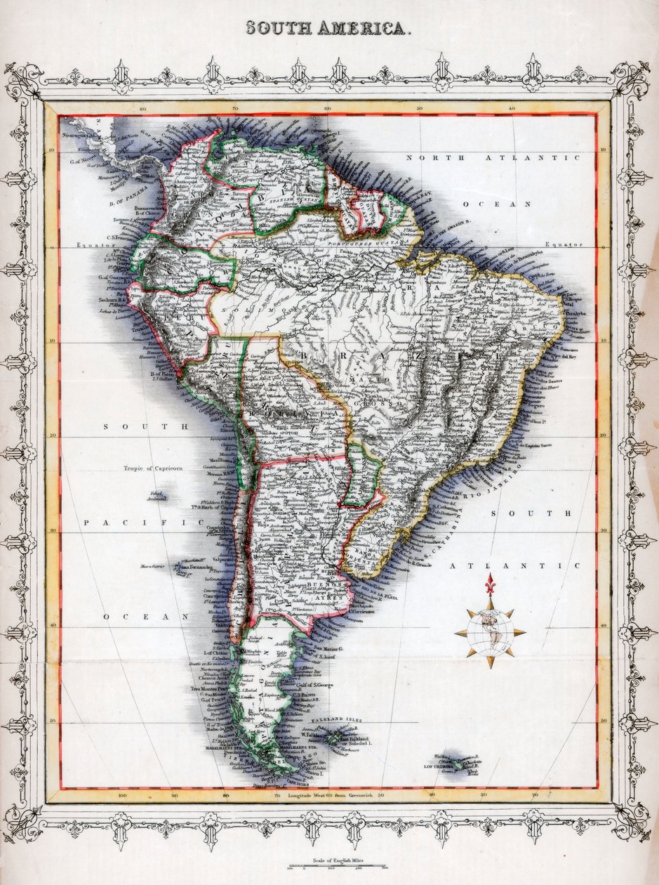 Mappa del Sud America da Unbekannt