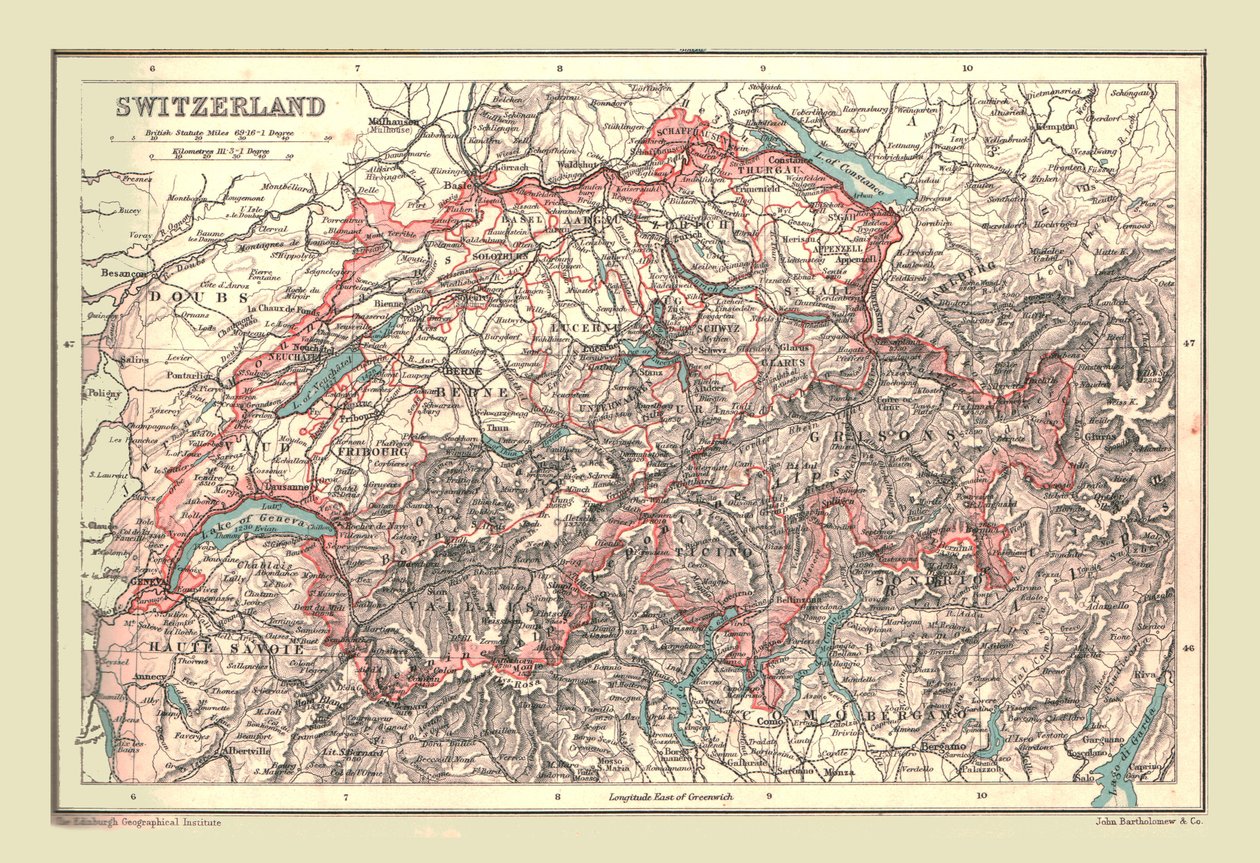 Mappa della Svizzera, 1902 da Unbekannt