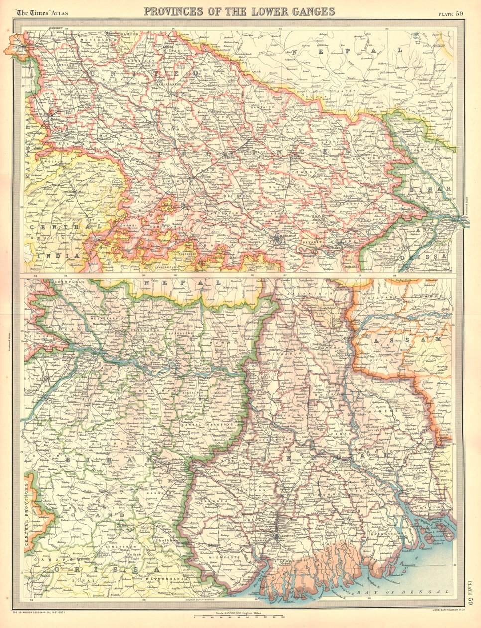 Mappa delle province del Basso Gange da Unbekannt