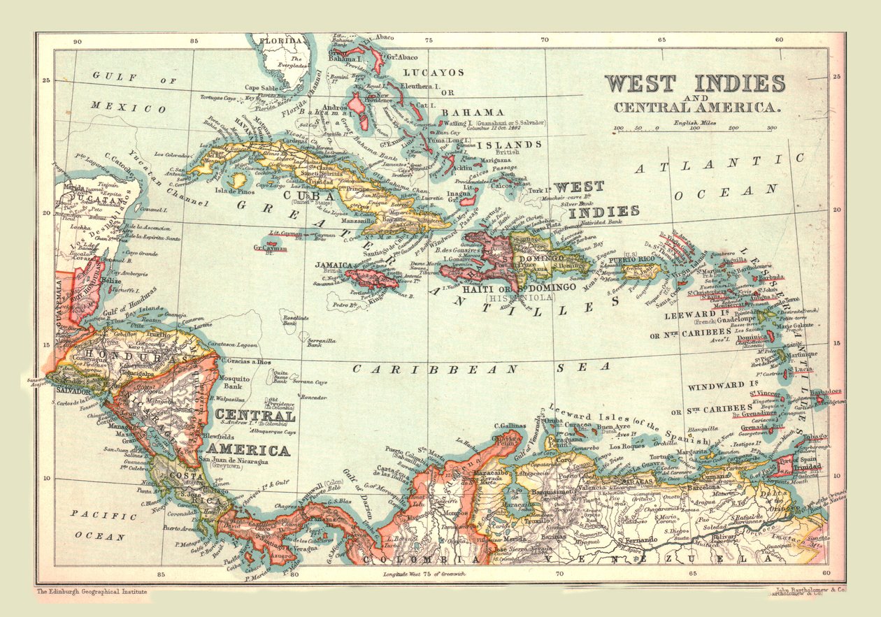 Mappa delle Indie Occidentali e dell