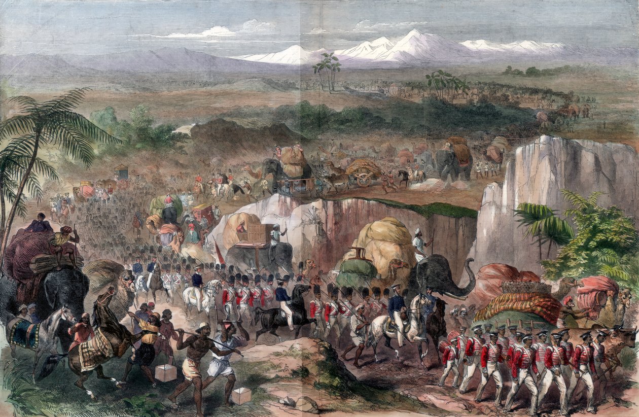 Marcia delle truppe in India, 1848 da Unbekannt