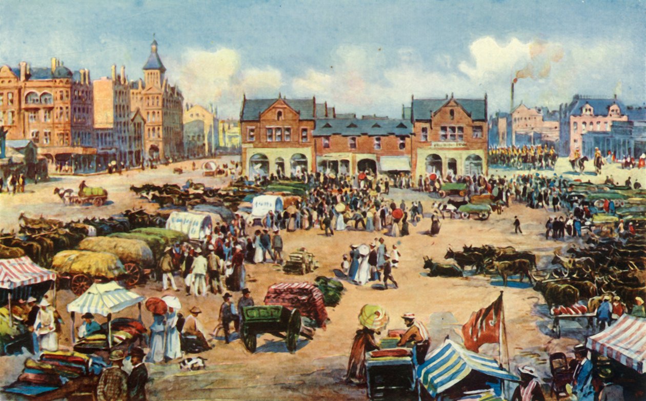 Piazza del Mercato, Johannesburg, 1901 da Unbekannt
