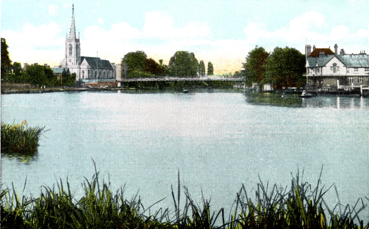 Ponte e chiesa di Marlow, Buckinghamshire, XX secolo da Unbekannt