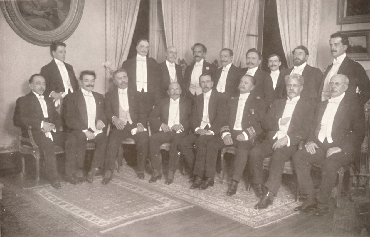 Maresciallo Hermes da Fonseca con i suoi segretari di stato e consiglieri, 1914 da Unbekannt