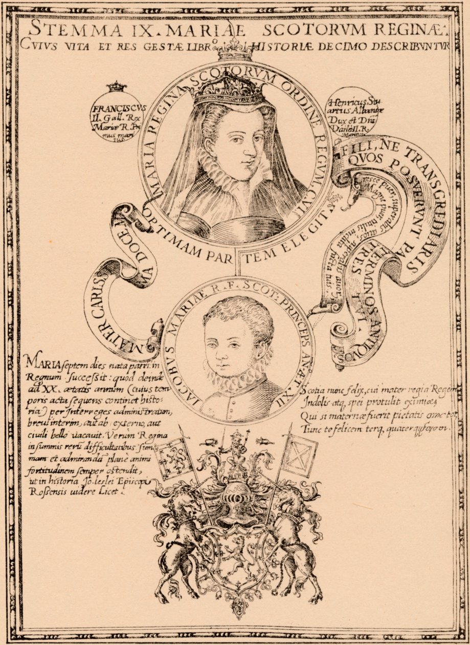 Maria, Regina di Scozia 1542-1587 e Re Giacomo VI e I 1566-1625, 1889 da Unbekannt