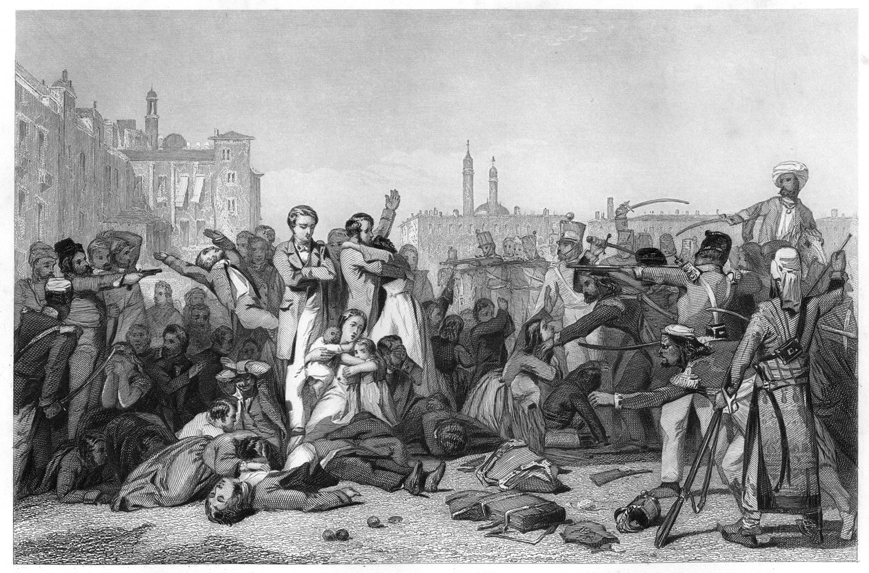 Massacro di Cawnpore, 1857, c1860 da Unbekannt