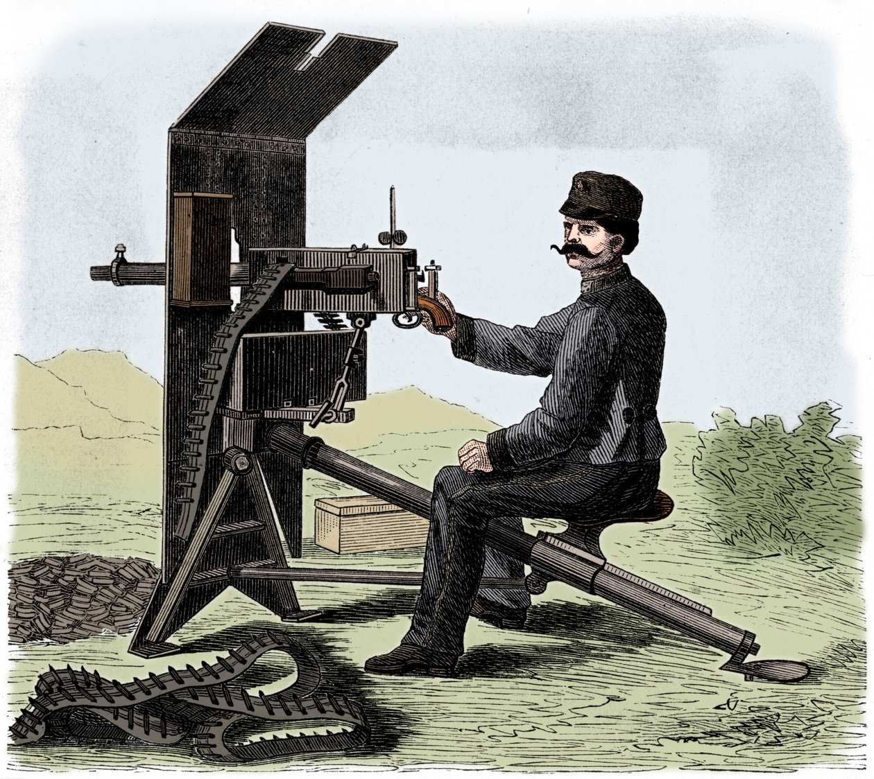 Mitragliatrice Maxim, c1895 da Unbekannt