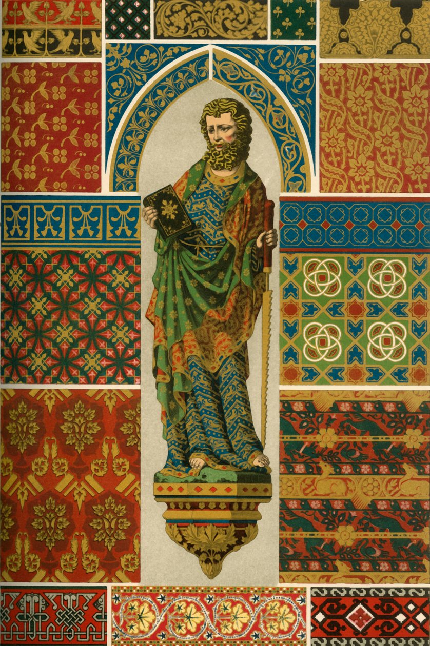 Tessitura medievale, ricamo, smalto e scultura dipinta, 1898 da Unbekannt