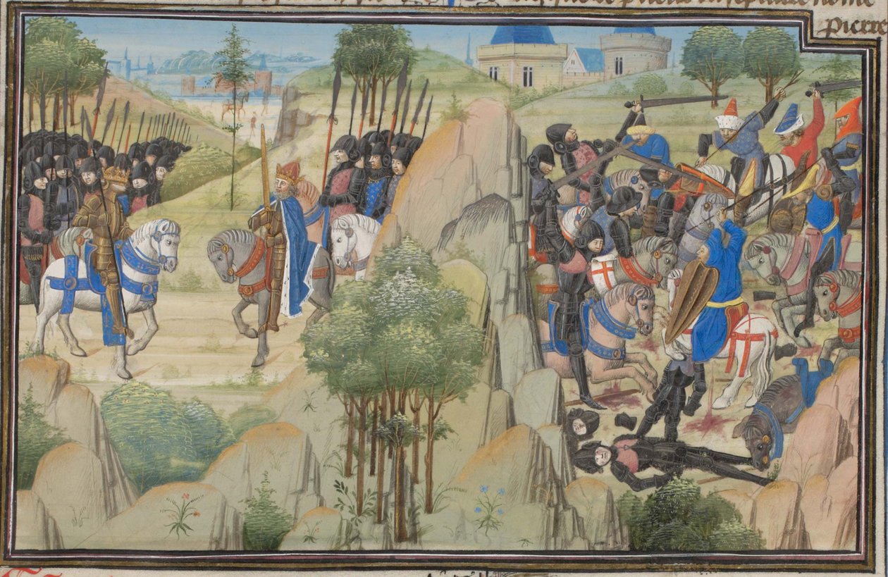 Incontro tra Corrado III di Germania e Luigi VII di Francia. Miniatura dalla Historia di Guglielmo di Tiro, anni 1460 da Unbekannt