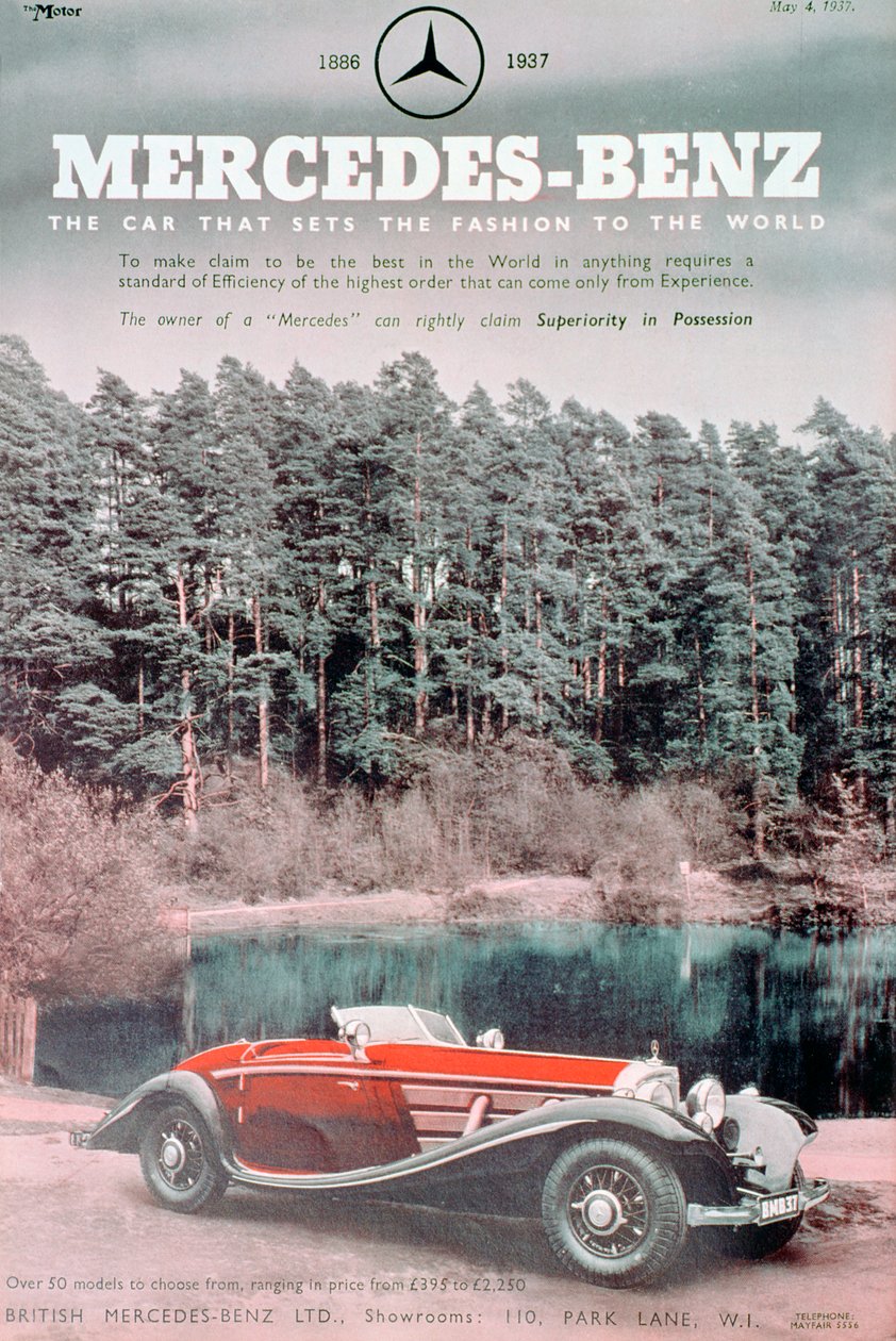 Pubblicità auto Mercedes-Benz, 1937 da Unbekannt